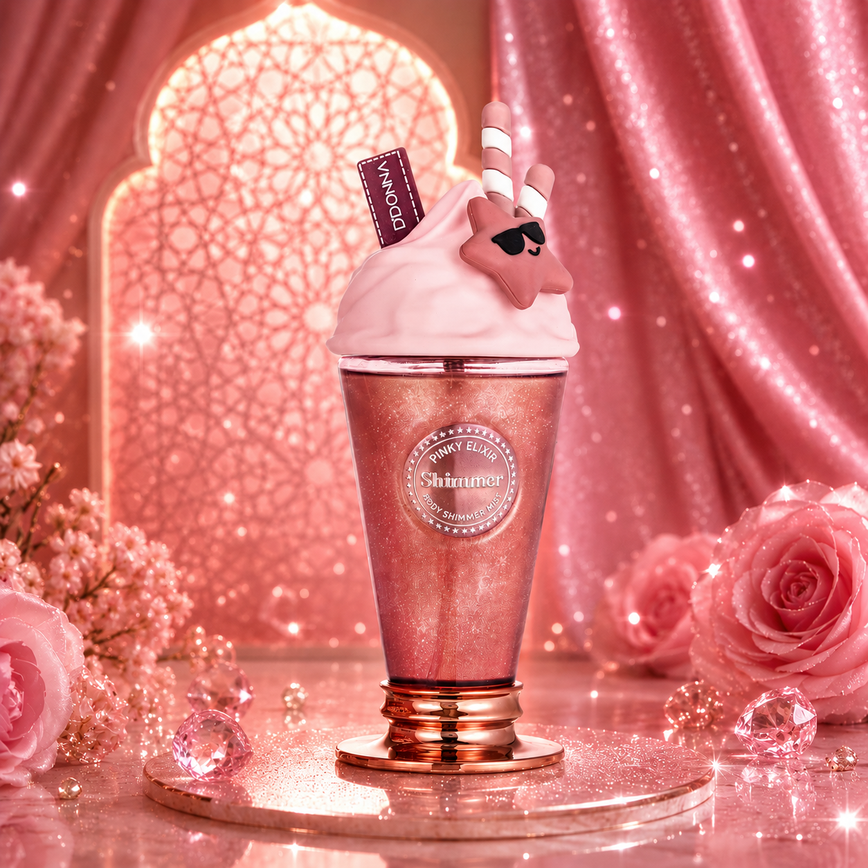 Brume Parfumée Pailletée Pinky Yara Elixir Yummy D’Donna 250 ml
