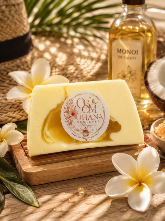 🌺 Savon à la Glycérine Végétale – Monoï  🌺
