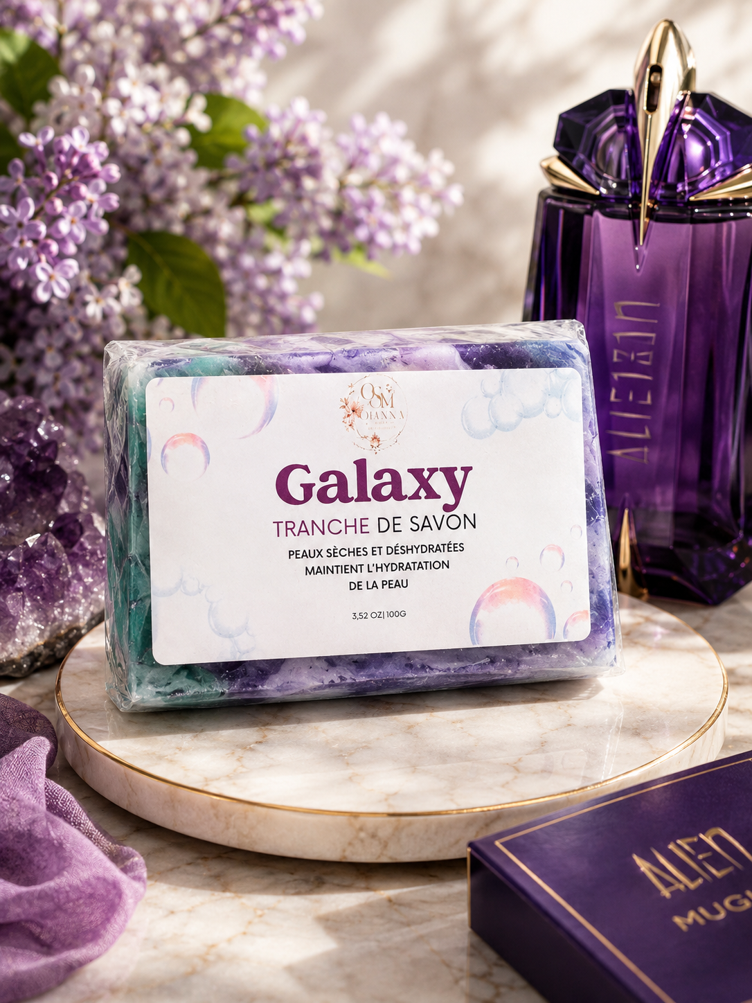 Tranche de savon glycérine Galaxy (Alien de mugler)