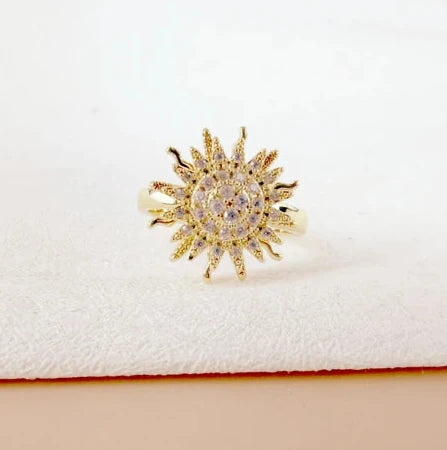 Bague Anti-Stress Soleil – Acier Inoxydable ☀️✨