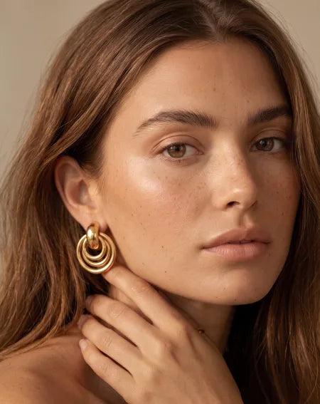 Boucles d’Oreilles Cercles Entrelacés – Acier Inoxydable ✨