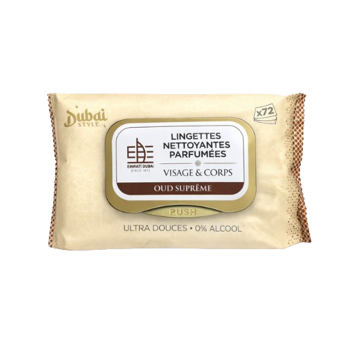 (Précommande) Lingettes nettoyantes parfumées Oud Suprême 72 pcs - Dubai Style