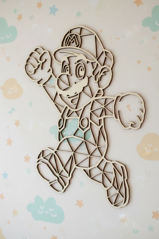 Décoration murale en bois – Style Mario – 40 cm
