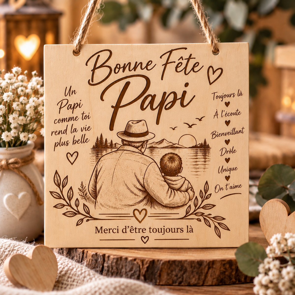 Plaque décorative personnalisée – Fête des Papis