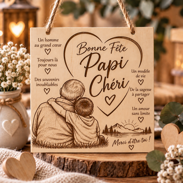 Plaque décorative personnalisée – Fête des Papis