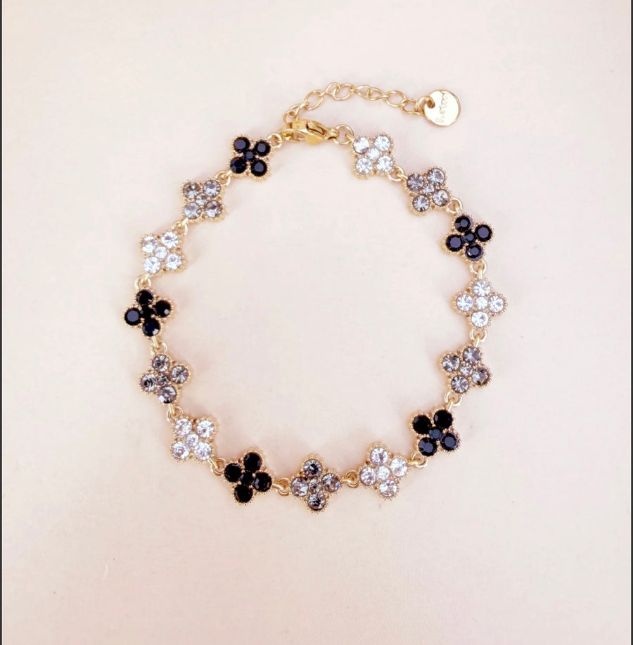 Bracelet Princesse - Strass Fleurs colorée