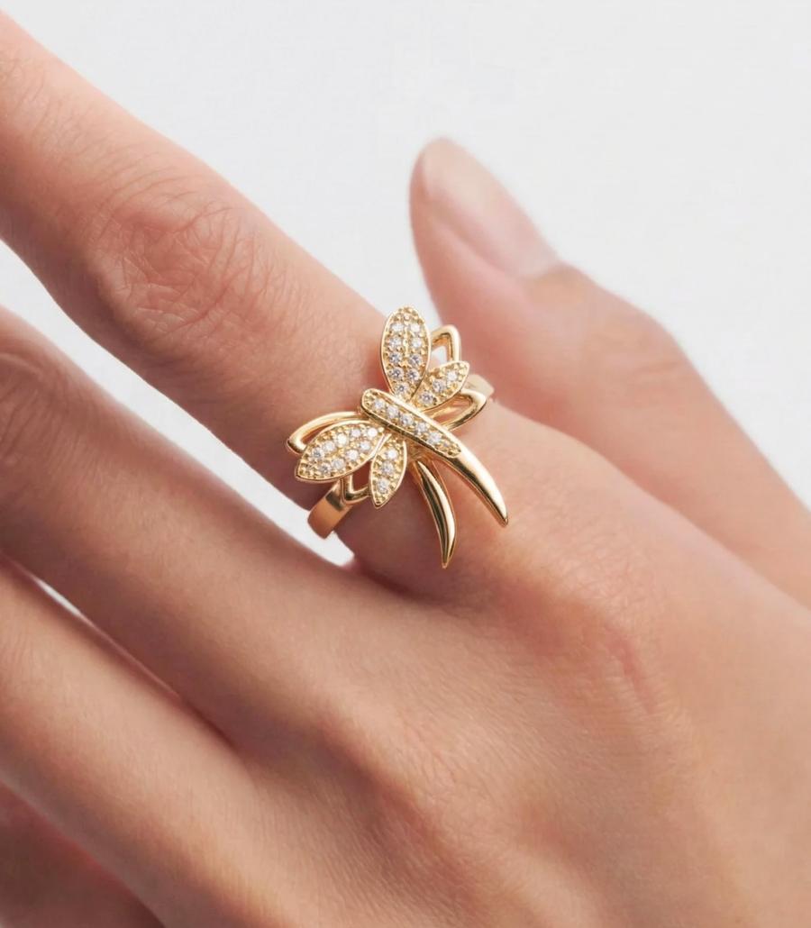 Bague anti stress libellule