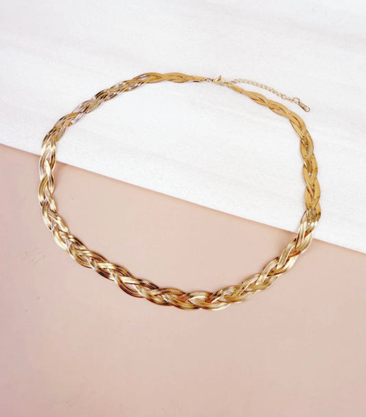 Collier chaîne épaisse dorée