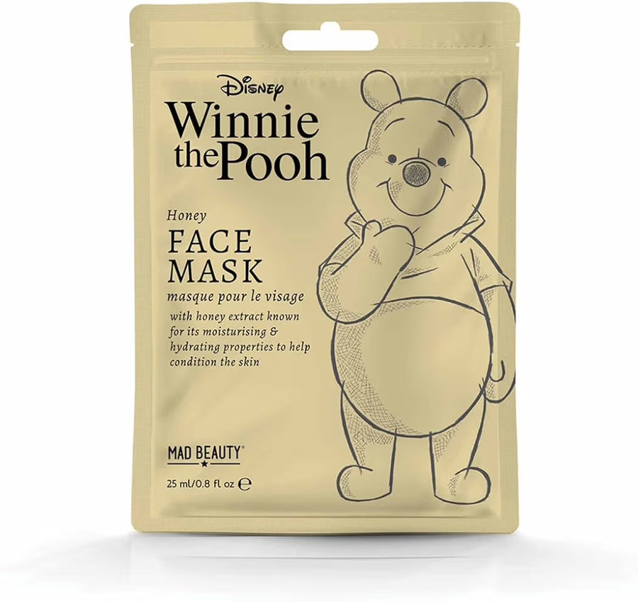 Masque Visage en Tissu Winnie l’Ourson – Extrait de Miel – 25 ml 🍯🐻