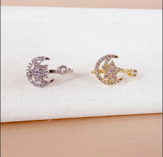 (Précommande) Bague anti stress Lune étoile