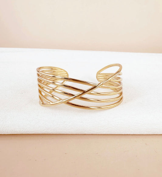 (Précommande) Bracelet manchette en acier inoxydable