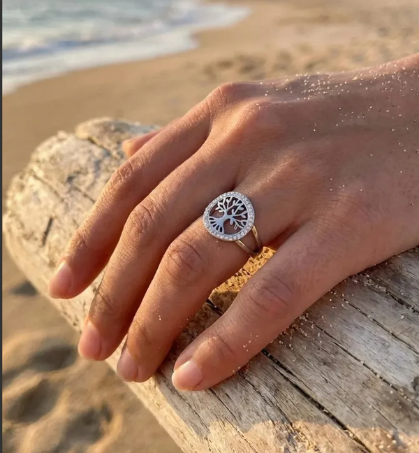 Bague Arbre de Vie – Acier Inoxydable 🌳