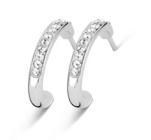 Boucles d'oreilles Victoria en pierre blanche argentée
