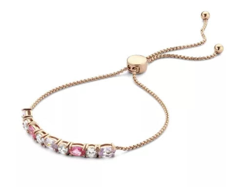 Bracelet en pierres colorées couleur or rose
