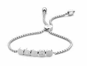 Bracelet en pierres colorées argentées