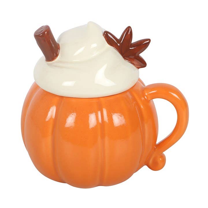 Tasse d'automne crème citrouille avec couvercle 400ml