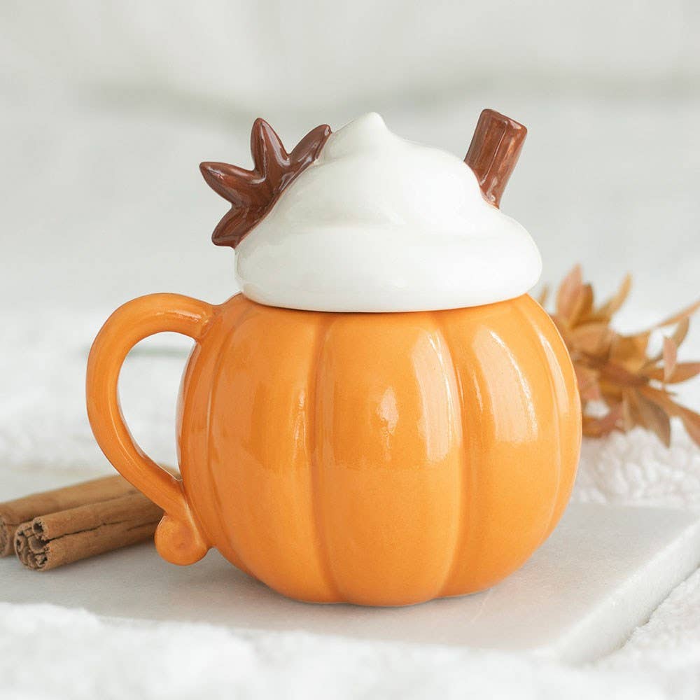 Tasse d'automne crème citrouille avec couvercle 400ml