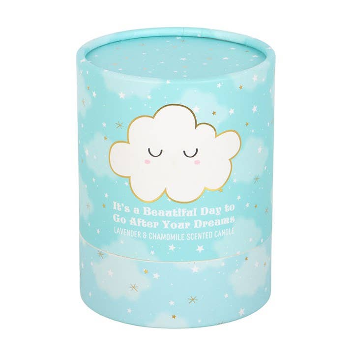 Bougie motif nuage lavande et camomille