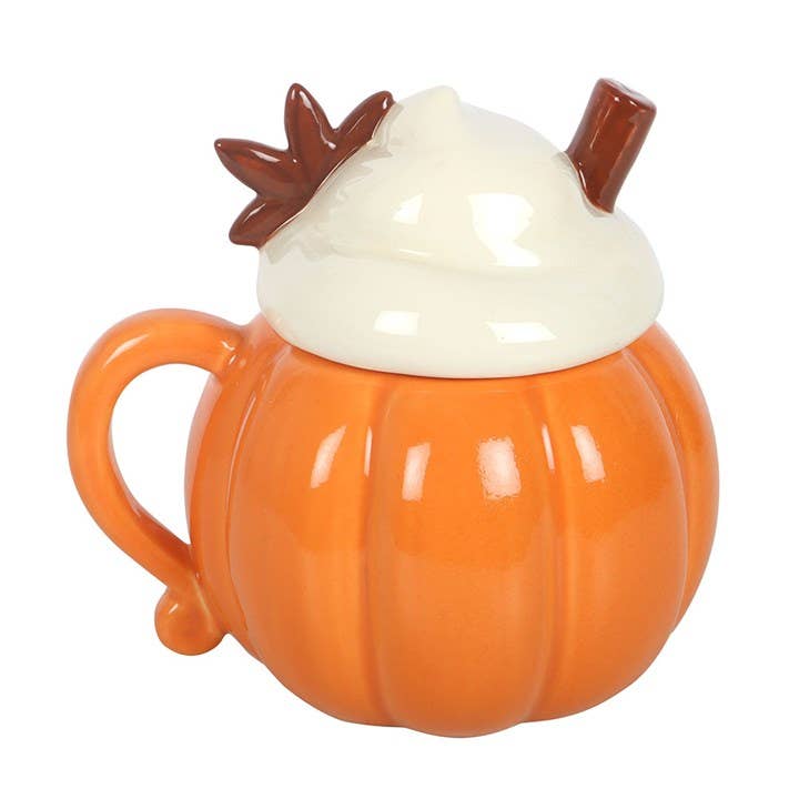 Tasse d'automne crème citrouille avec couvercle 400ml