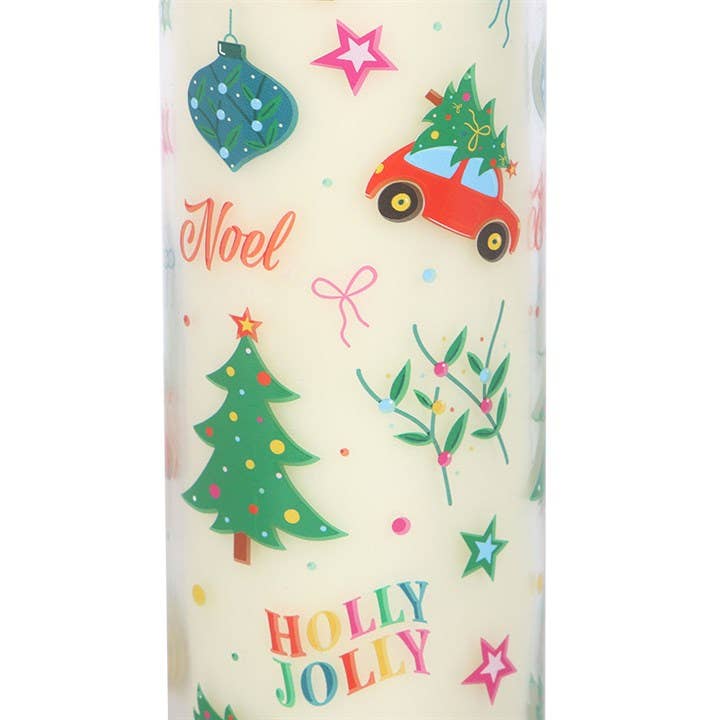 Bougie en tube parfumée au pudding de Noël imprimé nostalgique de Noël