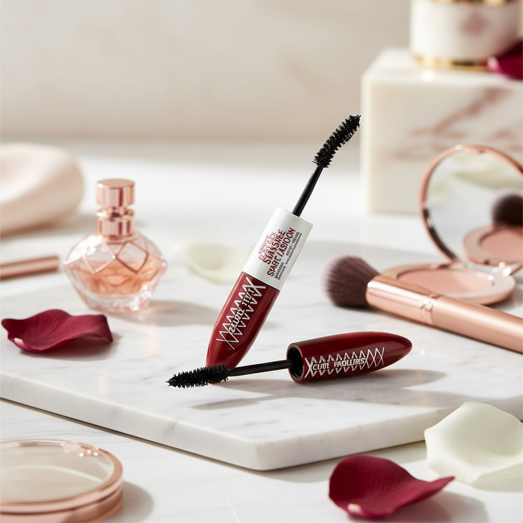 Mascara noir double effet