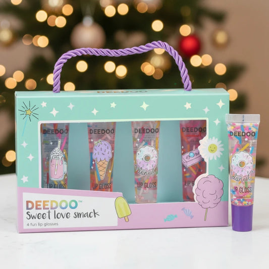🍭 Coffret DEEDOO  – Sweet Love Smack 4 Gloss à Lèvres 4×8 ml avec Sprinkles