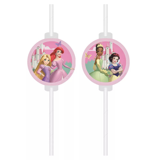 Lot de 4 pailles Princesses
