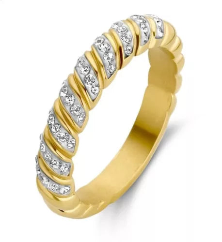 Bague en or avec pierres blanche