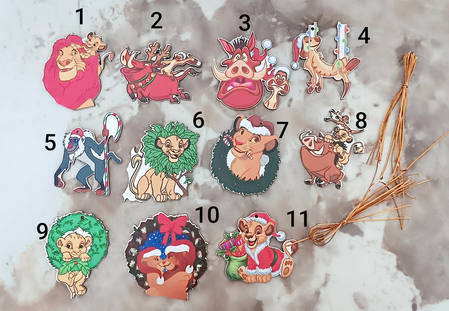 Ornements en bois décoration de Noël Roi Lion 🦁