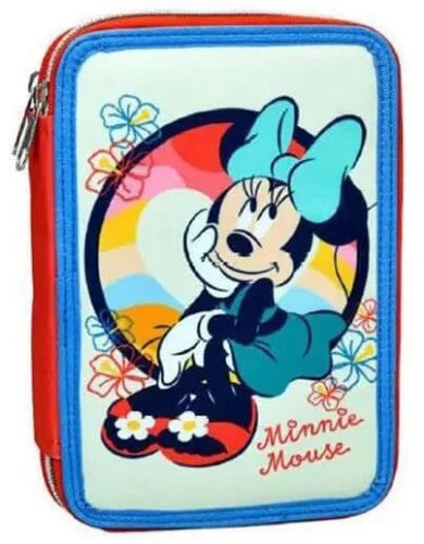 Trousse à crayons remplie Minnie 2 niveaux