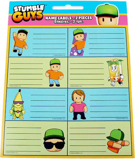 Lot de 16 etiquettes pour cahier - Stumble Guys