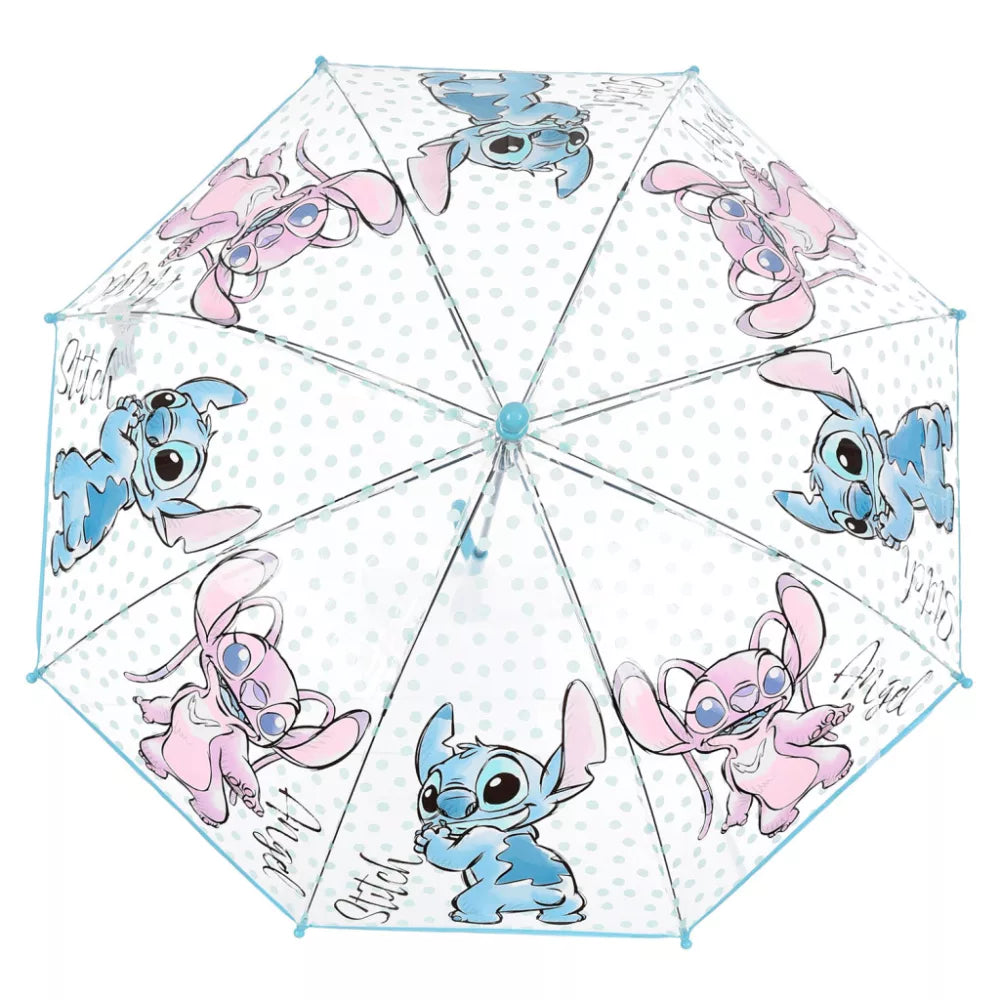 (Précommande) Parapluie transparent pour enfant Stitch et Angel Ø72 cm