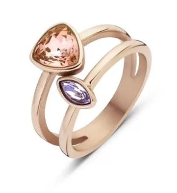 Bague en or rose et pierres précieuses