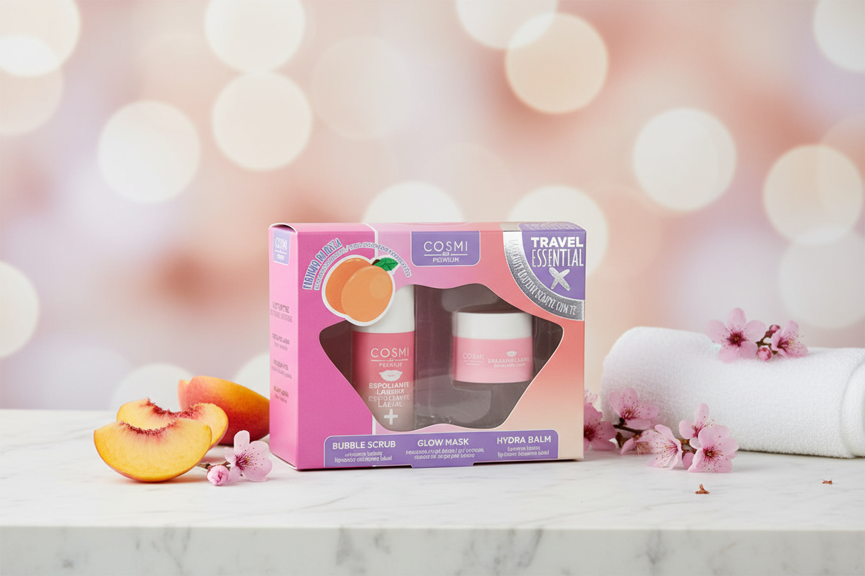 Coffret voyage essentiel lèvres - Pêche