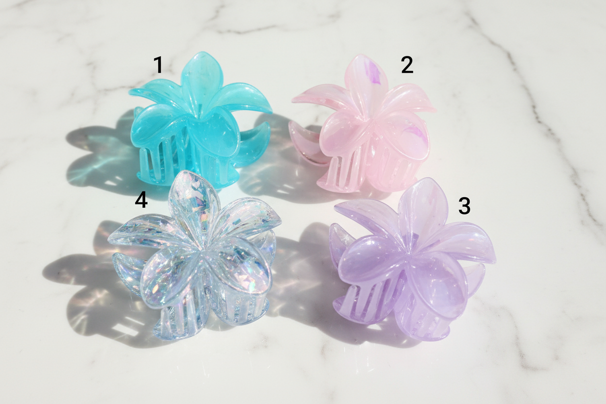 Grosse pince à cheveux fleuries