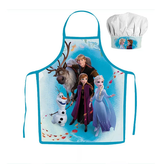 (Précommande)Tablier pour enfant avec toque Reine des neiges