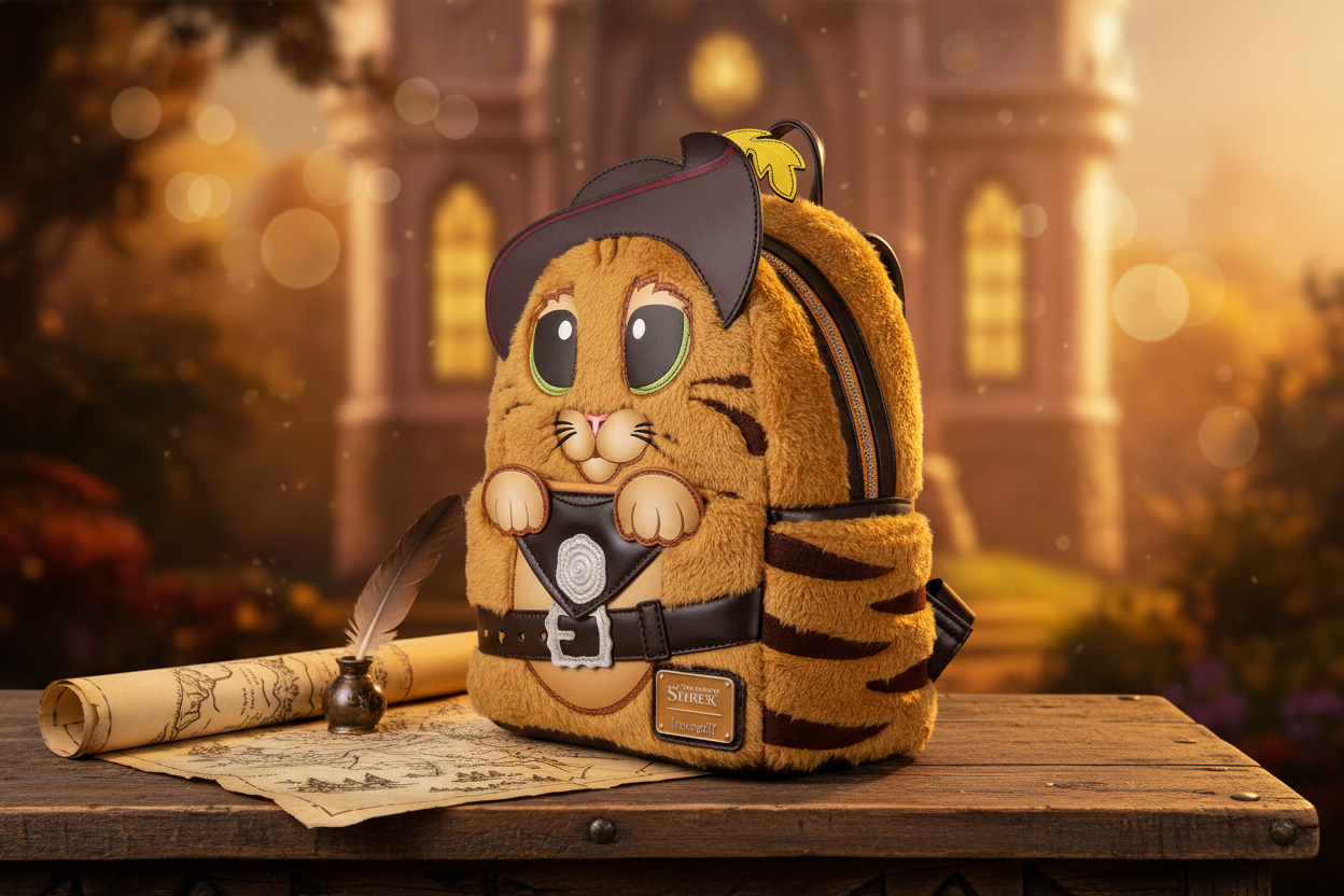 (Précommande) Sac à dos en peluche Shrek Loungefly Le Chat Potté 26 cm