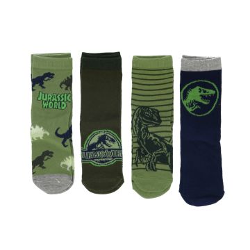 Lot de 4 paires de chaussettes montantes Dinosaures de Jurassic World 27/30