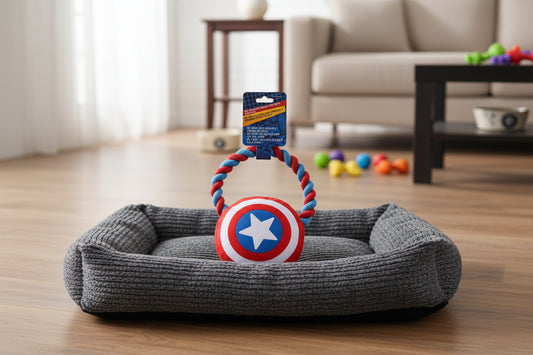 (Précommande) Jouet couineur en peluche et corde pour chien Avengers