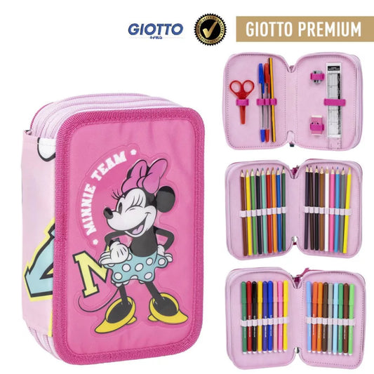 Trousse à crayons remplie Minnie à 3 niveaux
