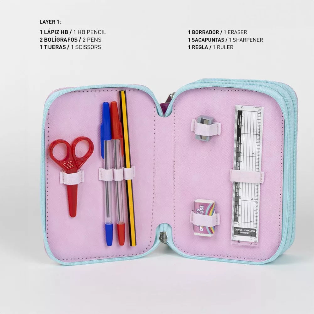 Trousse à crayons remplie Gabby 3 niveaux