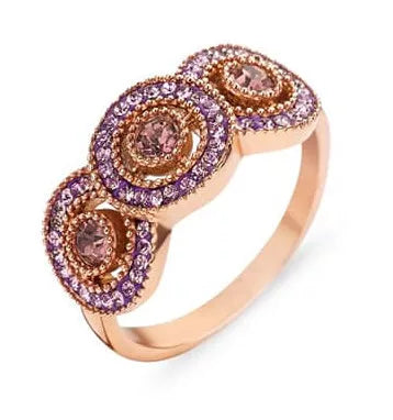 Bague Victoria en or rose avec pierre rose