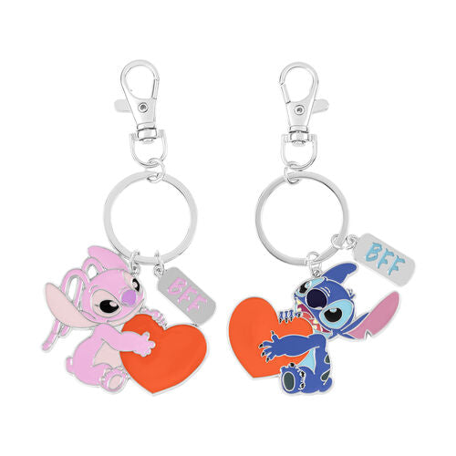 Lot de 2 porte-clés Disney Angel & Stitch