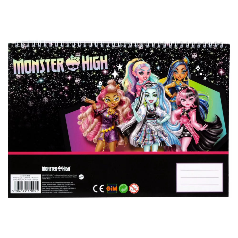(Précommande) Carnet de croquis à spirale A/4 Monster High