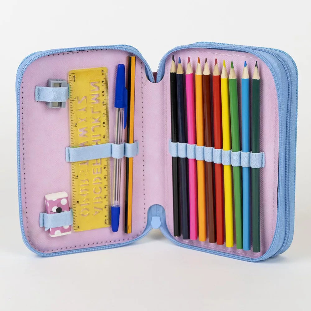 Trousse à crayons remplie Minnie 2 niveaux