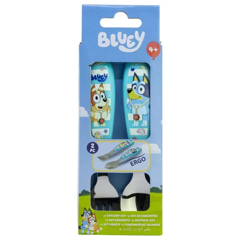 Ensemble de couverts ergonomiques en métal Bluey - 2 pièces