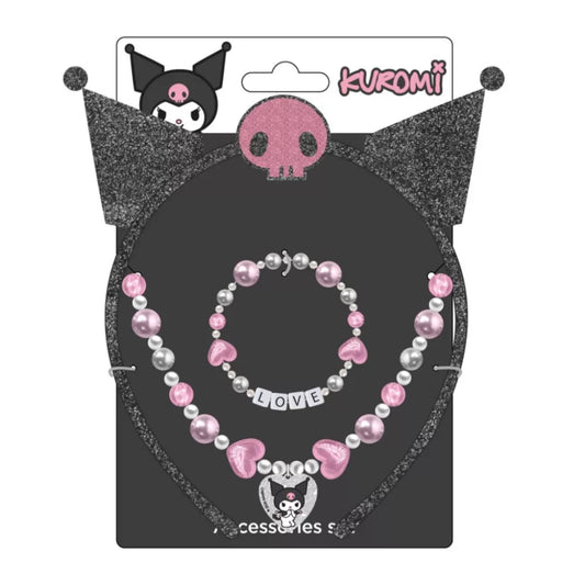 (Précommande) Ensemble de bijoux et serre-tête Hello Kitty Kuromi