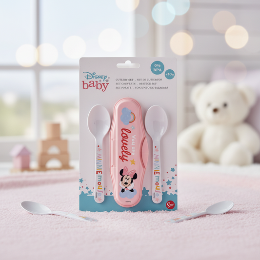 (Précommande) Ensemble de couverts de voyage pour bébé Disney Minnie