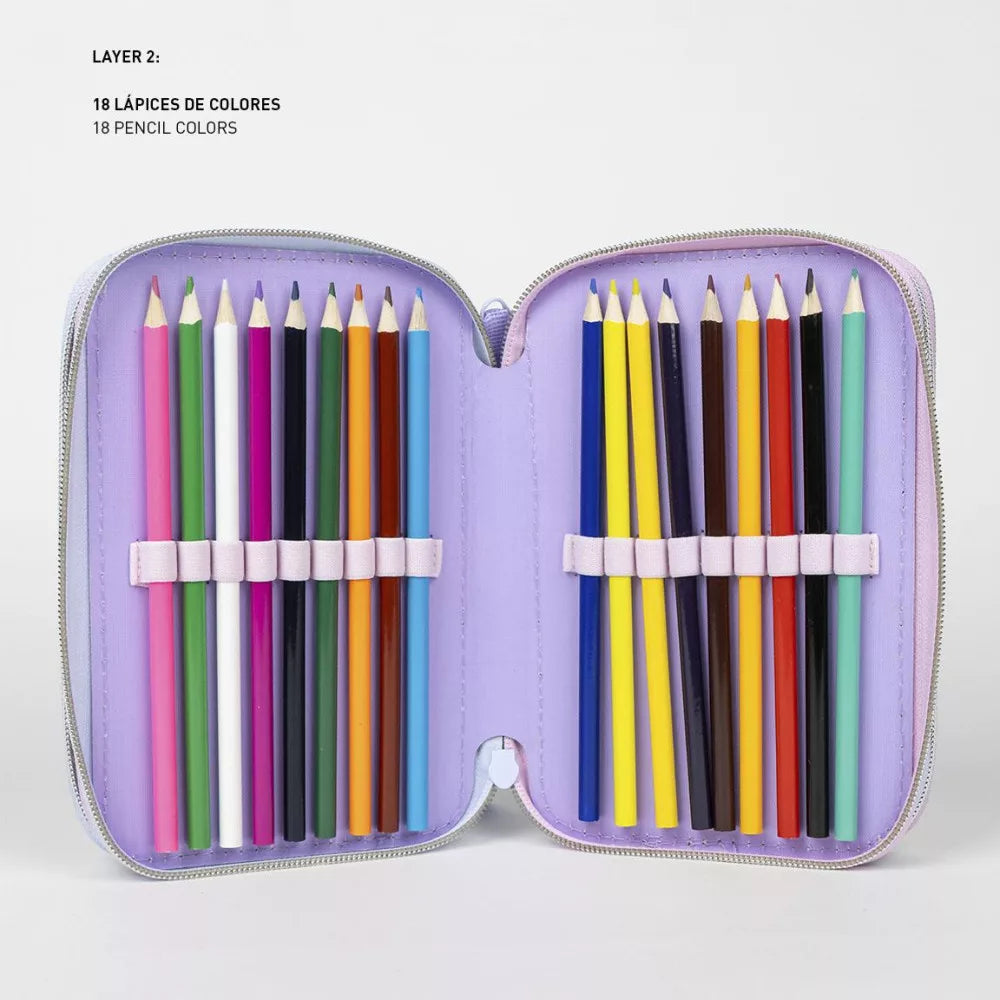 Trousse à crayons remplie à 3 niveaux Stitch