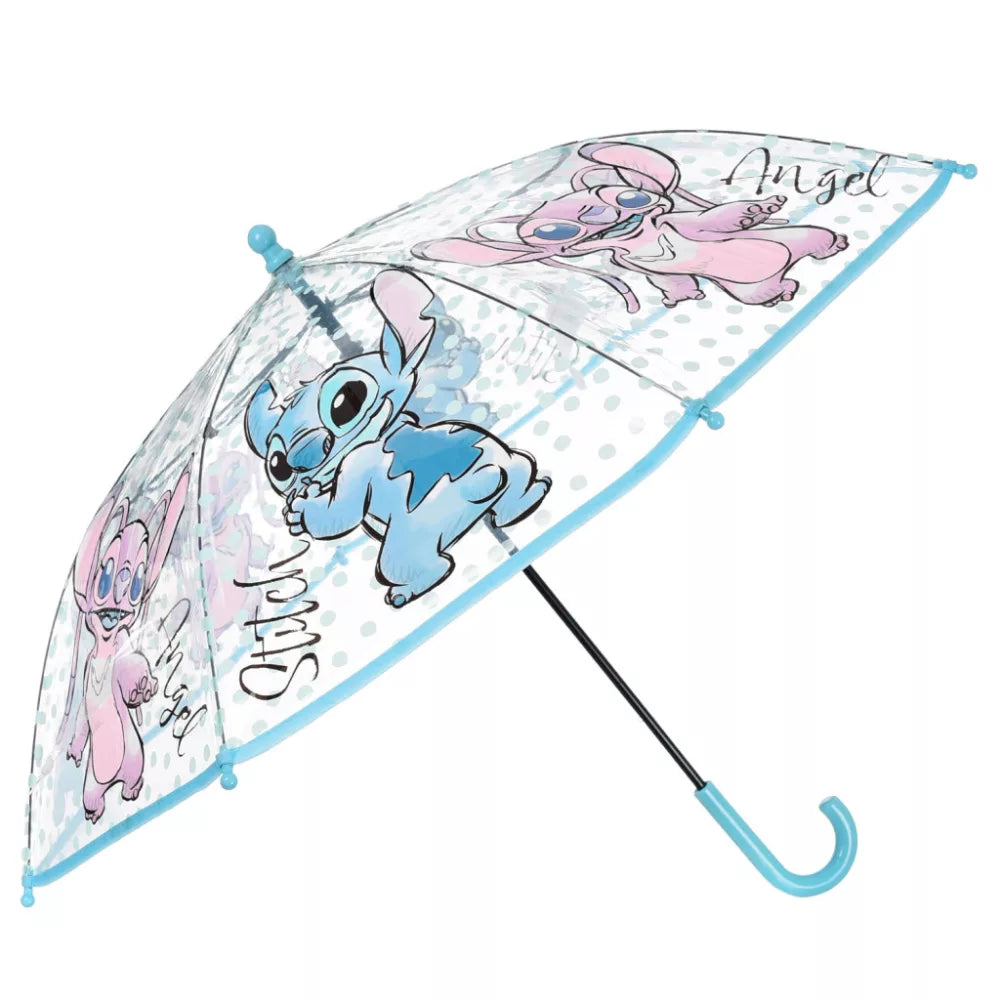 (Précommande) Parapluie transparent pour enfant Stitch et Angel Ø72 cm